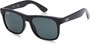 Ray-Ban Boys' Rj9069s Justin Square Sunglasses, Black/Dark Green, 48 mm