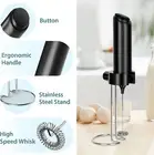 Milk Frother Handheld with Charging Stand, Electric Foam Maker Coffee Milk