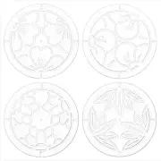 BENECREAT 4Pcs Acrylic Sashiko Stencil, 4.5Inch Flower Acrylic Embroidery Tool