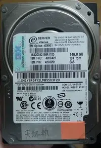 在飛比找Yahoo!奇摩拍賣優惠-良品SAS 146GB 10K 2.5吋硬碟MBB2147R