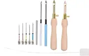 LIFKOME 1Set DIY Embroidery Punch Needle Handle Craft Tools with Needle Threader for Sewing and Embroidery Projects for Beginners and Crafting Classes