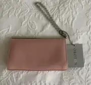 BNWT Oroton Baby Pink Clutch w/ Silver Chain RRP $249
