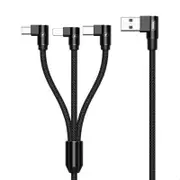 Remax 3in 1 Phone Fast Charging Cable For iPhone Type C Micro Usb Black #RC-167th Black