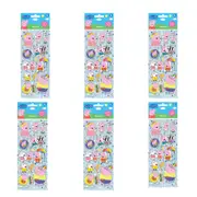 6x 3PK Peppa Pig Kids/Children Puffy & Fun Sticker Sheets Scrapbook Decals 3y+