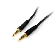 Startech 15 Ft Slim 3.5mm Stereo Audio Cable - M/m - Mini-phone Male Stereo