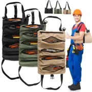 Tool Roll Up Pouch Wrench Canvas Bag Organizer Tool Pockets Waterproof Tool Bag
