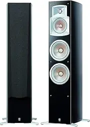 Yamaha NS-555 Pair of Floorstanding Speakers with 3-Way, 4-Speaker Bass Reflex System, Black