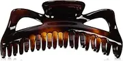 Jumbo Hair Claw in Tortoise Shell Color of Celluloid Acetate