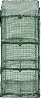 VidaXL Mini Greenhouse with 3-Tier Shelves - Durable Steel Frame - Rust-Resistant and Tear-Resistant Polyethylene Cover - Roll-Up Door for Easy Access and Optimum Air Circulation - Easy Assembly a...