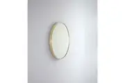 Remer Modern Round Mirror 610x610mm Brushed Brass Aluminium Frame MR61-BB