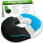 Donut Gel Sitting Pillow - Orthopedic Memory Foam for Tailbone Pain Hemorrhoi...