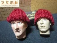 在飛比找Yahoo!奇摩拍賣優惠-深紅色毛帽16手工編織毛線帽一頂-豆豆服飾