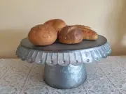 Chic Galvanized Metal Silver Cake Stand Or Decorative Planter-YOU CHOOSE!