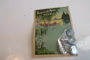 4 American Made Native Pearls Blue Buttons & 2 Needles & Back