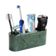 Toothbrush Holder for Bathrooms, 4 Slots Marble Toothbrush and Toothpaste Hol...