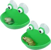 2 Pieces Frog Habitat with Dual Suction Cups Cute Fish Tank for Amphibian Aquatic Toad Frog Tadpole Tree Frog Small Aquatic Animals