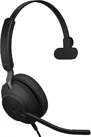 Jabra Evolve2 40 MS Wired Headphones, USB-C, Mono, Black – Telework Headset for Calls and Music, Enhanced All-Day Comfort, Passive Noise Cancelling Headphones, MS-Optimized with USB-C Connection