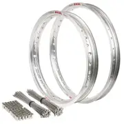 Husqvarna TC300 2025 21/18 OEM Front/Rear Silver Excel Rim & Bulldog Spoke Set