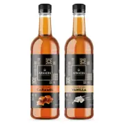 2x Arkadia 750ml Caramel/Vanilla Syrup Sweet/Cold/Hot Beverage/Drink Coffee/Tea