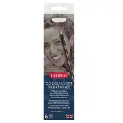 Colored Pencils, ColourSoft Pencils, Skintone, Drawing, Art 6 Count Metal Tin