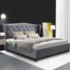 Bed Frame Double Size Grey PIER Modern Stylish Bedroom Furniture Sleep Com GY-AB