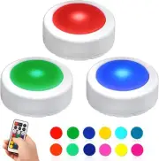 LED Puck Lights with Remote Control - Dimmable Under Cabinet Closet Lighting