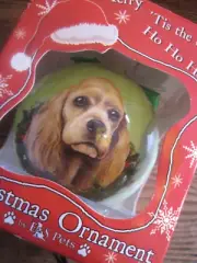 E & S Pets Ornament Ball~COCKER SPANIEL Dog&Snowflakes Shatterproof BY Kohl's