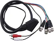 LSSOCH Female RGB Euro SCART to 4 RGB BNC Adapter Audio Video Gaming Cable Compatible with Sega Genesis Saturn Super Nintendo Neo Geo PlayStation and Other Systems That Output RGB via SCART
