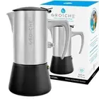 Milano Steel | 6 Espresso Cup | Stovetop Espresso Maker: Stainless Steel Moka...