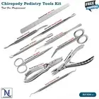 10 Pcs Ingrown Toenail Surgical Instruments Kit Podiatry Nail Cutter Scissors CE