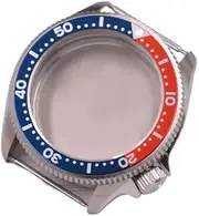 [WUYONGSI] 1pc 37MM Watch Case Black/Blue Bezel Glass Stainless Steel Case Fit NH35 NH36 Movement(A)