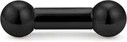 [Kridzisw] PA Ring 2G 4G 6G 8G Internally Threaded Straight Barbell 12mm 16mm Black Bar 316L Surgical Steel Pierced Body Jewelry Sold Individually