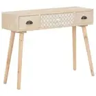 Console Table with 3 Drawers 100x30x73 cm Solid Pinewood