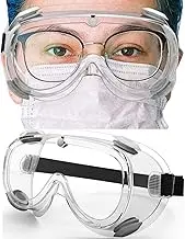 WOOLIKE Safety Goggles Medical Goggles Fit Over Eyeglasses Anti-Fog Safety Glasses Clear Lab Goggles chemistry Protective Eyewear ANSI Z87.1