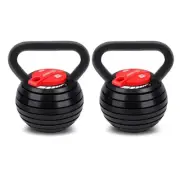 2X Adjustable Kettlebells Weights Dumbbell 18Kg