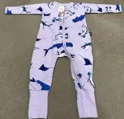 Bonds BNWT 2018 Purple Zippy With Blue Shark - Size 0 (6-12 Months)