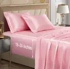 4pcs Extra Deep Pocket Satin Sheets King Size Bed Set, Pink Satin Sheet Set F...
