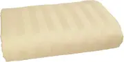 Luxurious Extra Soft Natural Cotton Flat Bed Sheet, 400 Thread Count, Breathable, Easy to Wash, Soft Cooling Top Sheet, Full Size, Ivory Stripe
