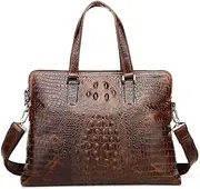 [HAMKVBPR] Mens Briefcase Men's Leather Briefcase Laptop Bag Messenger Shoulder Bag Office Briefcase College Bag Messenger Bag for Work Business