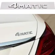 4MATIC Auto Trunk Door Fender Bumper Badge Decal Emblem Adhesive Tape Sticker Replacement for Mercedes-Benz Silver