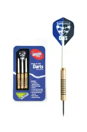 Geelong Cats AFL Brass Darts 3 X Darts Flights & Shafts In Case
