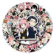 ScleraGo 50pcs Spy Family Stickers PVC Waterproof Sun-Proof Stickers for Phone,Laptop,Bottles,Skateboard,Computer,Phone,Anime Sticker Pack Decal 9402-50