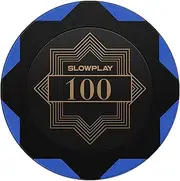SLOWPLAY Nash Clay Poker Chips, 14 Grams Heavyweight Clay Composite, 40mm Large Chips in Bulk, Pack of 50 with Denomination of 100