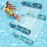 Pool Floats - 2 Pack Pool Floats Adult, 4-in-1 Multi-Purpose Pool Hammock Float, Floaties for Adults, Inflatable Pool Floats for Vacation Fun and Rest