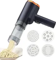 Handheld Electric Pasta Maker - Automatic Pasta Maker Machine | Cordless Dough Mixer with 5 Attachments for Homemade Noodles, Spaghetti, Ravioli, Pizza Dough, Kitchen Cooking Prep Tool