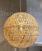Ikea KASEBERGA KÅSEBERGA Lamp Shade, Handmade Bamboo 15" - NEW