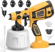 Forubar 850W Electric Paint Sprayer for Wood & Metal, Car Paint Gun Sprayer with Copper Nozzles & Air Regulator, Paint Gun for House Painting & Furniture & Cabinets & Fence & Walls & Door