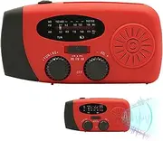 Weather Radio Hand | 3 Charging Methods Radio,Flashlight AM/FM Radio Portable USB Solar Hand Charging for Indoor Outdoor