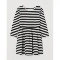 在飛比找蝦皮購物優惠-H&M黑白條紋連衣裙（18-24M嬰幼兒童裝）