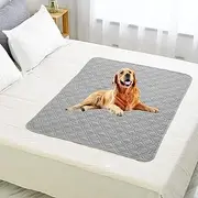 GYURO 100% Waterproof Dog Blanket - Available on Both Sides and Soft Dog Mat for Large and Small Dogs, Protection for Sofa, Bed and Car - Machine Washable (Grey, 102 x 150 cm)